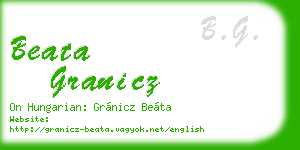 beata granicz business card